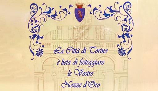 I palazzi storici universitari si aprono alla Città - Cerimonia Nozze D'Oro 1972 Titolo dell'evento su sfondo colorato