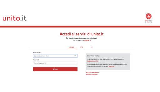 screenshot della nuova schermata di login
