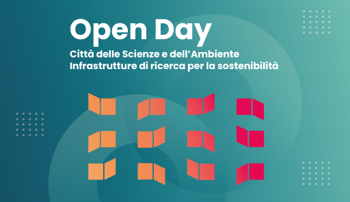 immagine con sfondo verde con la scritta open day città delle scienze e dell'ambiente