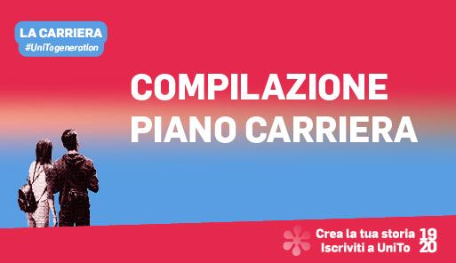 Piano carriera Grafica della campagna immatricolazioni 19-20 con scritta PIANO CARRIERA