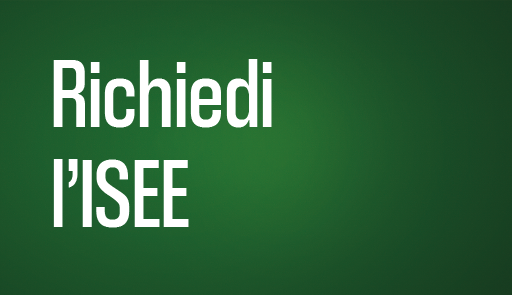 Scritta RICHIEDI L'ISEE su sfondo verde