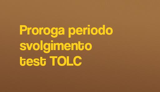 sfondo colorato con frase: proroga svolgimento test TOLC
