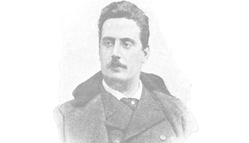 Ritratto di Puccini in bianco e nero
