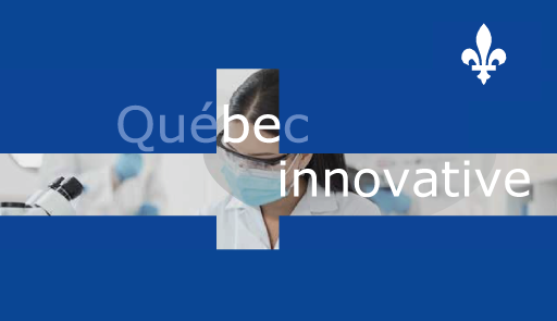 Exploring research and innovation in Québec titolo dell'evento su sfondo colorato