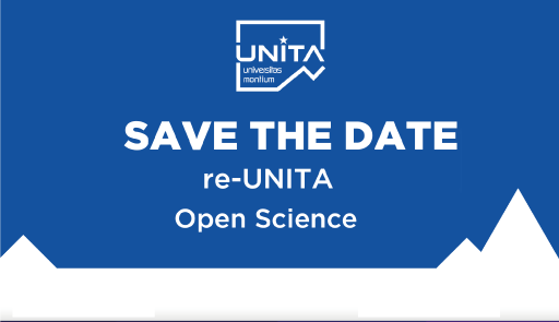 Re-UNITA - Open Science Introductory Event titolo dell'evento su sfondo colorato