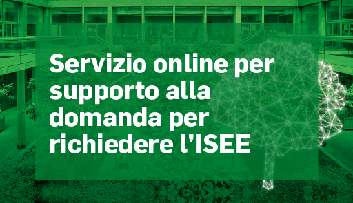 immagine con scritta Servizio online per supporto alla domanda per richiedere l'ISEE
