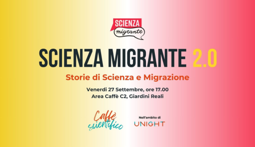 Scienza Migrante prende parte alla Notte dei Ricercatori Titolo dell'evento su sfondo colorato