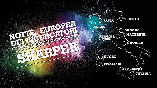 grafica Notte dei ricercatori, progetto sharper