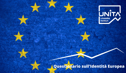 Indagine sulla cittadinanza europea del progetto UNITA bandiera dell'Unione Europea e logo UNITA