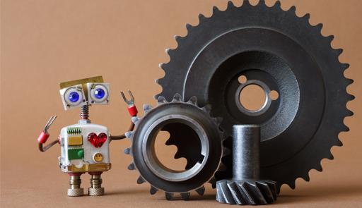 Robot stilizzato con ingranaggi