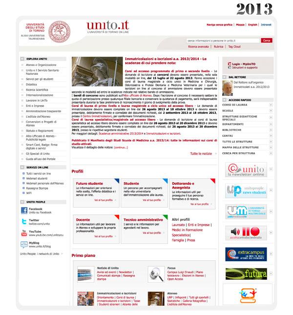 Home page del Portale - 2013