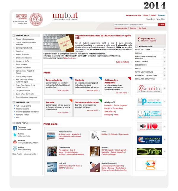 Home page del Portale - 2014