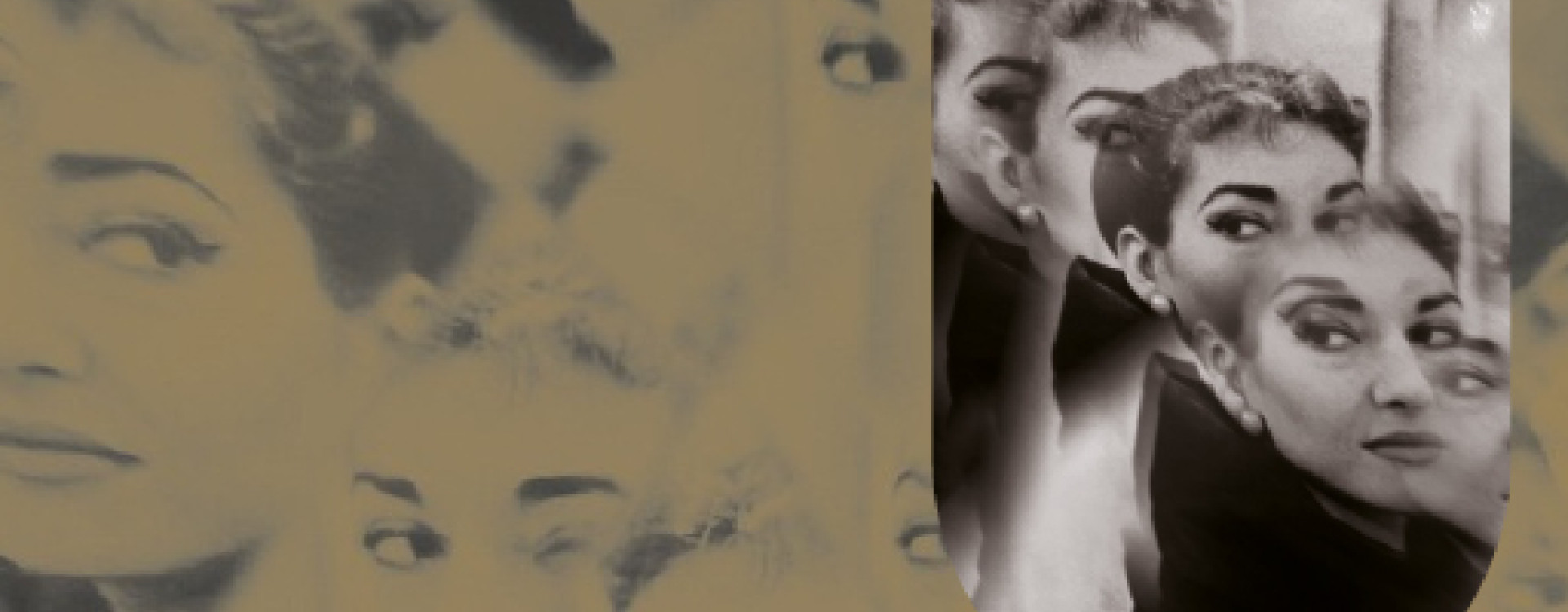 Immagine decorativa. Volto di Maria Callas su sfondo colorato.