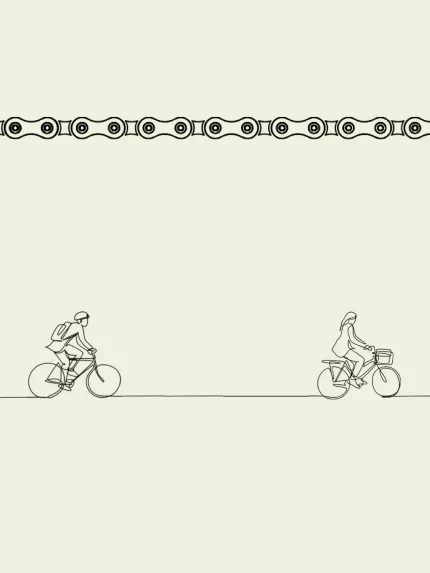 Illustrazione di persone in bici