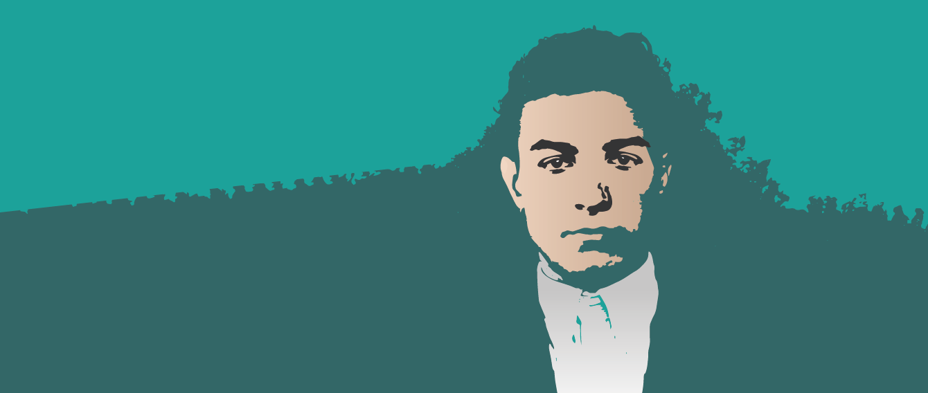 Volto stilizzato di un giovane uomo