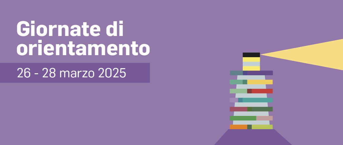 Immagine decorativa costituita dal titolo dell'evento, le date di svolgimento e un faro stilizzato su sfondo colorato.