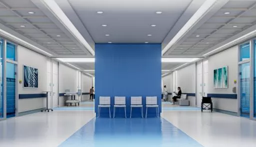 Interno di una sala o entrata ospedaliera
