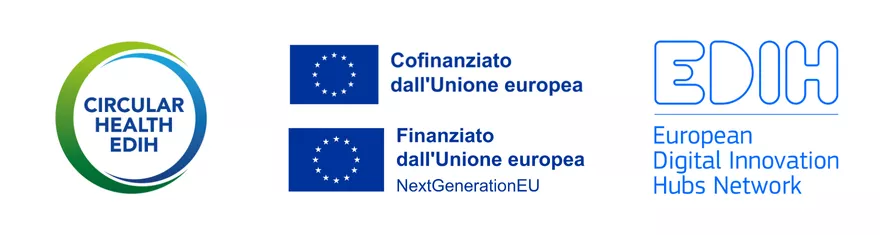 Immagine con 4 loghi: CHEDIH, EDIH, Unione Europea, NextGeneration EU