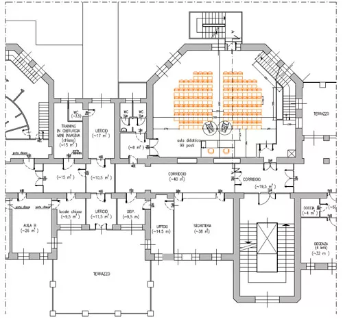 Mappa aula magna delle Molinette