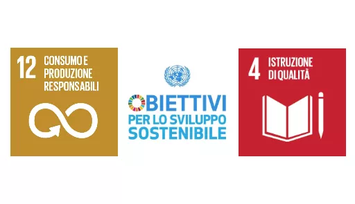 Loghi obiettivi Agenda 2030 - Logo 4, Istruzione di qualità e Logo 12, Produzione e consumo responsabili