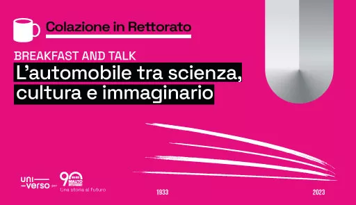 Titolo dell'evento su sfondo colorato, simbolo di UniVerso