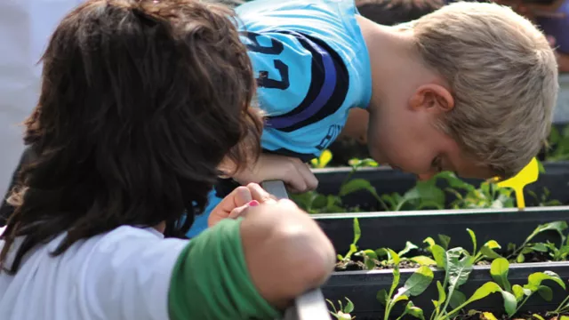 Bambini in un laboratorio di ricerca
